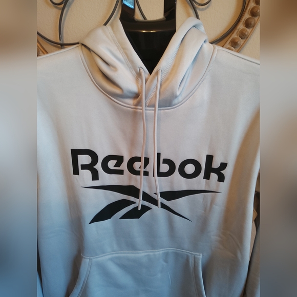 Reebok Light Gray Hoodie Sweatshirt - Picture 2 of 6